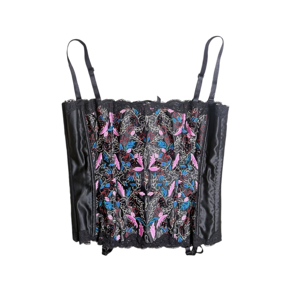 Fredericks of Hollywood Embroidered Beaded Corset Top